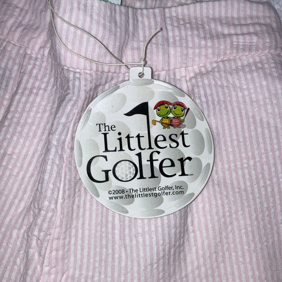 NWT the littlest golfer pink white striped seersucker knickers 4t - Picture 3 of 10